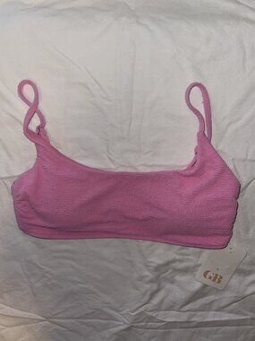 Gianni Bini NWT Ribbed Terry Cloth Pink Bandeau Top (only), Size Large